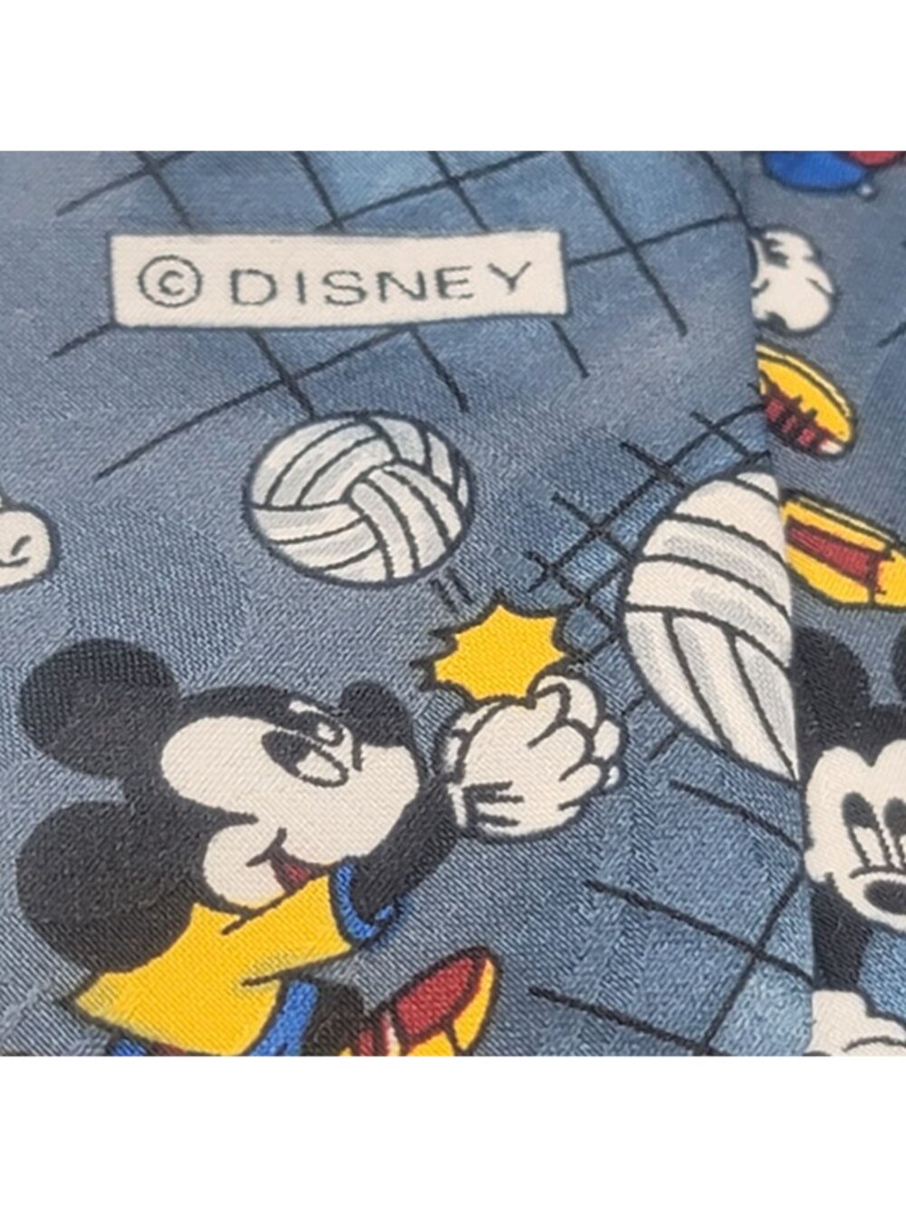 Disney Mickey Mouse sports ball Themed Tie By Balancine Inc Blue Polyester - Picture 5 of 6